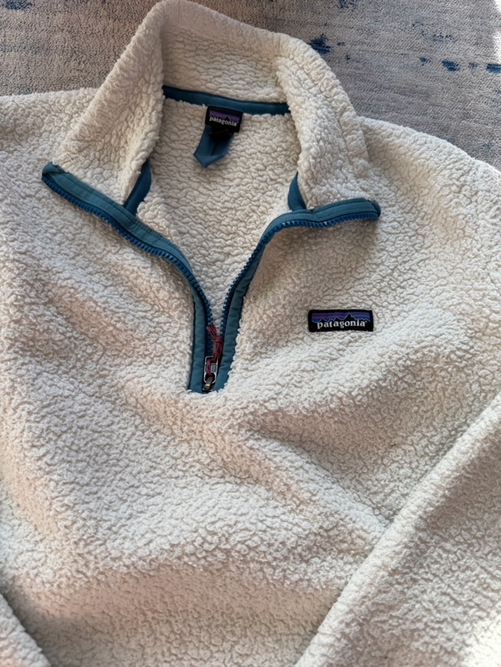 Patagonia Women’s Los Gatos 1/4 Zip Fleece Small Wool White - Picture 3 of 6